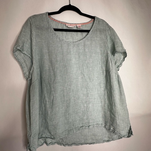 Isaac Mizrahi Tops - Isaac Mizrahi Relaxed Green Short Sleeve Blouse